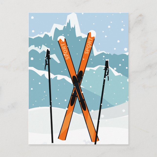 Carte postale Ski d'hiver (Devant)