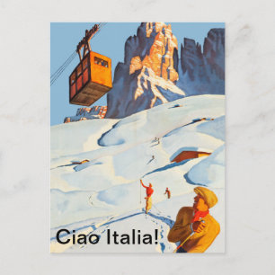 Carte Postale Ski en Italie