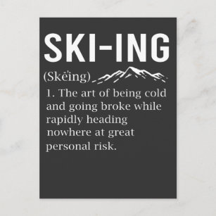 Carte Postale Ski Humour Ski amusant Sport d'hiver Plaisanterie