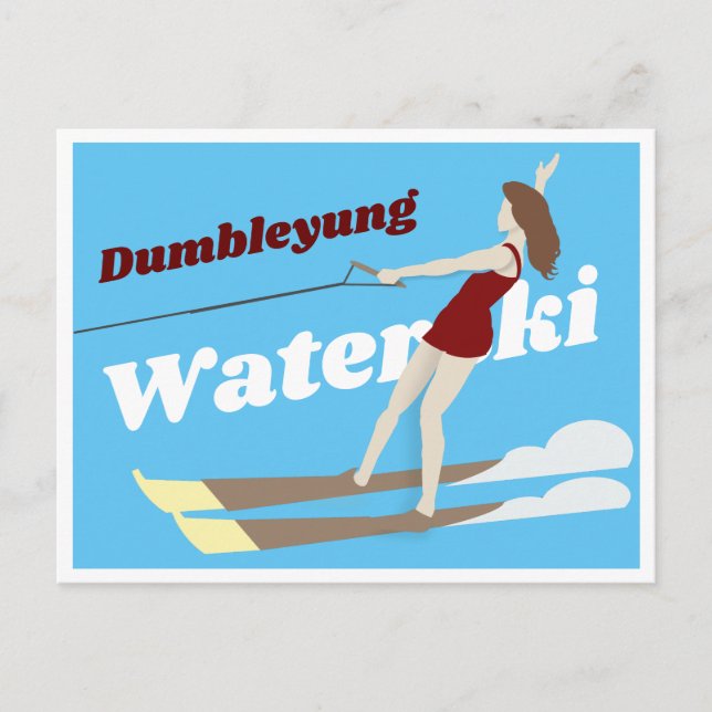 Carte Postale Ski nautique de style vintage (Devant)