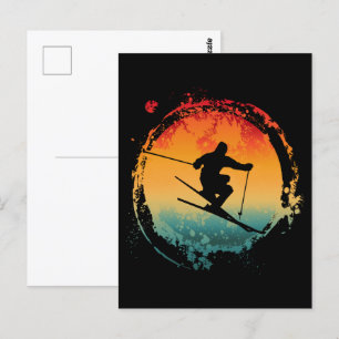 CARTE POSTALE SKI RETRO VINTAGE 