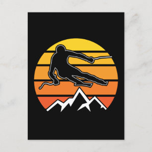 Carte Postale Ski rétroactif