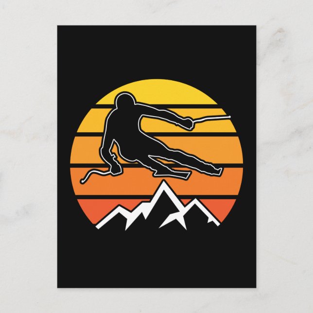 Carte Postale Ski rétroactif (Devant)