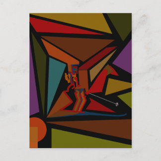 Carte postale Ski Sans Tête