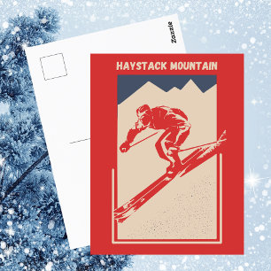 Carte Postale Ski vintage New York Resort Haystack Mountain