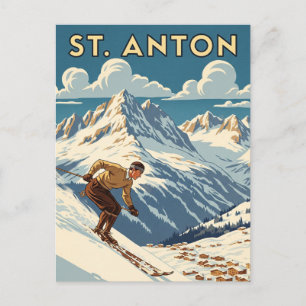 Carte Postale Ski vintage St. Anton Autriche