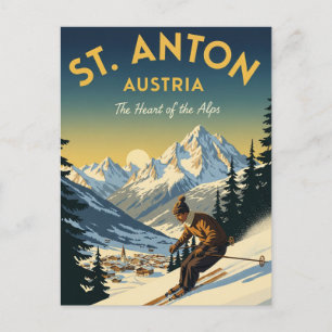 Carte Postale Ski vintage St. Anton Autriche