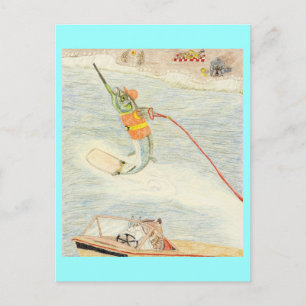 Carte Postale Skier nautique