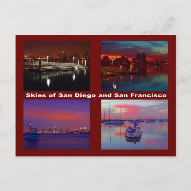 Carte Postale Skies of San Diego and San Francisco (Devant)