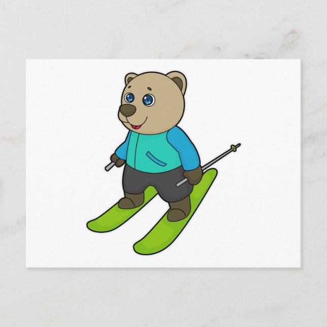 Carte Postale Skieur à l'Ours Ski (Devant)