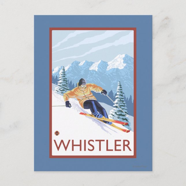 Carte Postale Skieur de neige - Whistler (C.-B.) Canada (Devant)