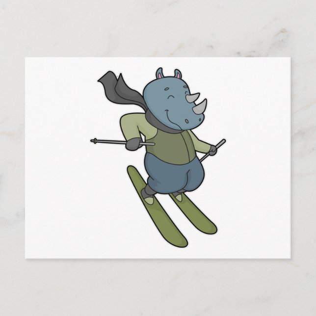 Carte Postale Skieur Rhino Ski (Devant)