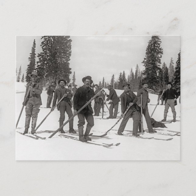 Carte Postale Skieurs du Colorado, 1910 (Devant)