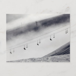 Carte Postale Skieurs sur télésiège
