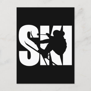Carte Postale Skiing Player Snowboarding Winter Snow Sports Fan