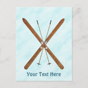 Carte Postale Skis De Fond Sur Neige