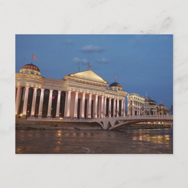 Carte Postale Skopje at night, North Macedonia (Devant)