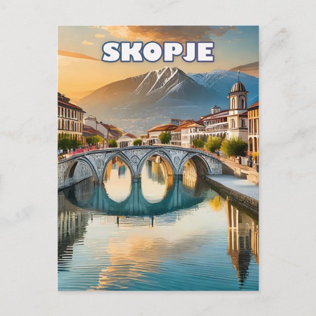 Carte Postale Skopje, cœur vibrant de la Macédoine du Nord (Devant)