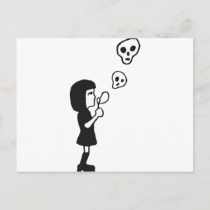 Carte Postale skull bubbbles