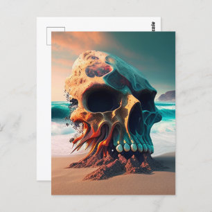 Carte Postale Skull on the beach