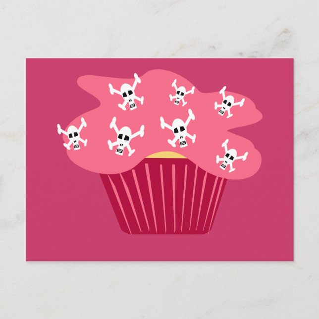 Carte postale Skuls et Cupcake (Devant)