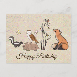Carte Postale Skunk und Eule Postkarte