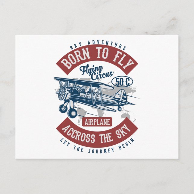 Carte Postale Sky Adventure Née Pour Voler (Devant)