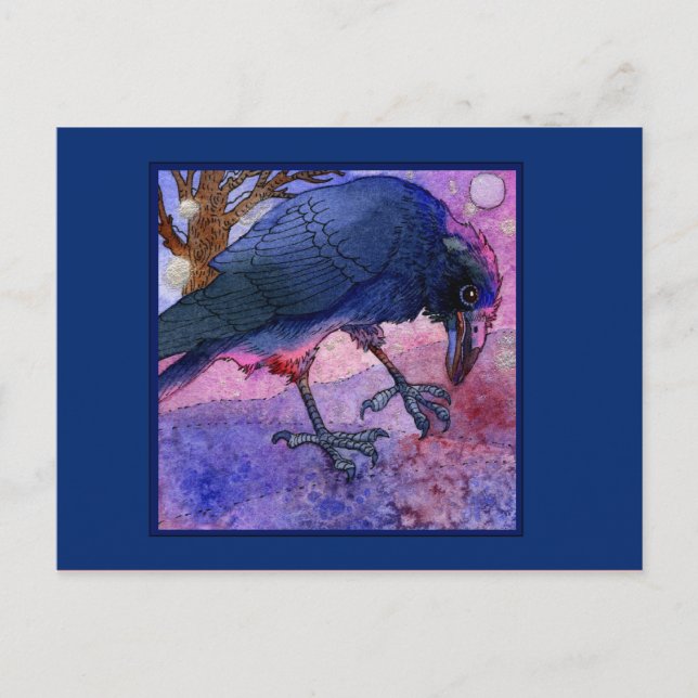 Carte postale Sky Crow rose (Devant)