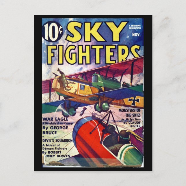 Carte Postale Sky Fighters - Nov 1937a_Pulp Art (Devant)