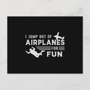 Carte Postale Skydive Skydive Skydiver Jump Plane Drôle Cadeau