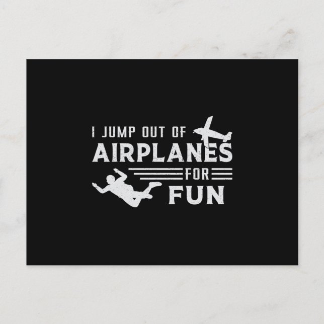Carte Postale Skydive Skydive Skydiver Jump Plane Drôle Cadeau (Devant)