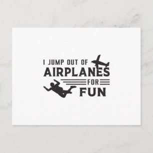 Carte Postale Skydive Skydive Skydiver Jump Plane Idée cadeau
