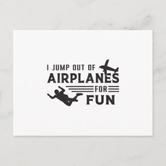 Carte Postale Skydive Skydive Skydiver Jump Plane Idée cadeau