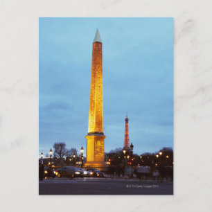 Carte Postale Skyline au crépuscule de la place de la Concorde a