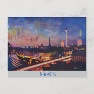 Carte Postale Skyline Berlin illuminé à Dusk