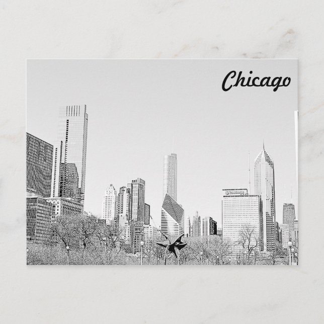 Carte Postale Skyline Chicago (Devant)