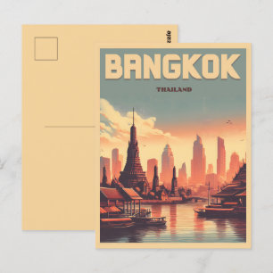 Carte Postale Skyline de Bangkok - Thailande cadeaux de voyage