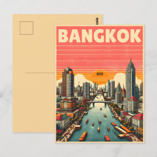 Carte Postale Skyline de Bangkok - Thailande cadeaux de voyage