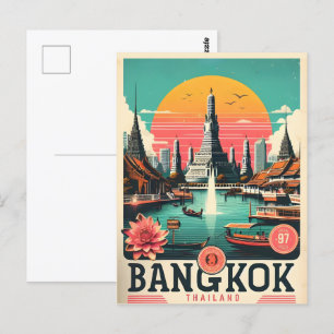 Carte Postale Skyline de Bangkok - Thailande cadeaux de voyage