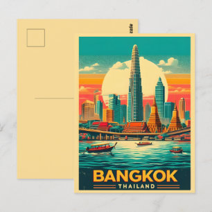 Carte Postale Skyline de Bangkok - Thailande cadeaux de voyage