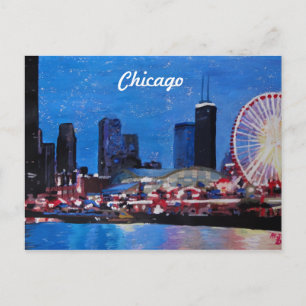 Carte Postale Skyline de Chicago Ferris Wheel