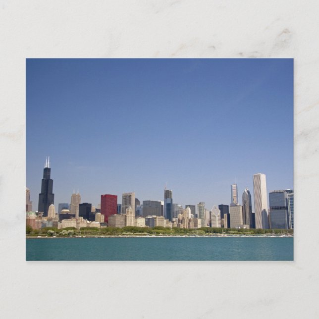 Carte Postale Skyline de Chicago, Illinois, USA. (Devant)