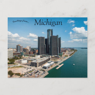 Carte Postale Skyline de Detroit Michigan