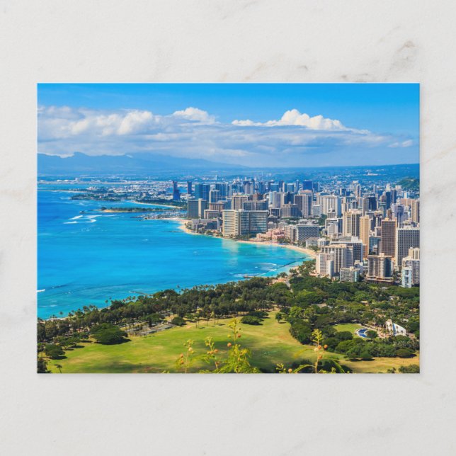 Carte Postale Skyline de Honolulu, Hawaii. (Devant)