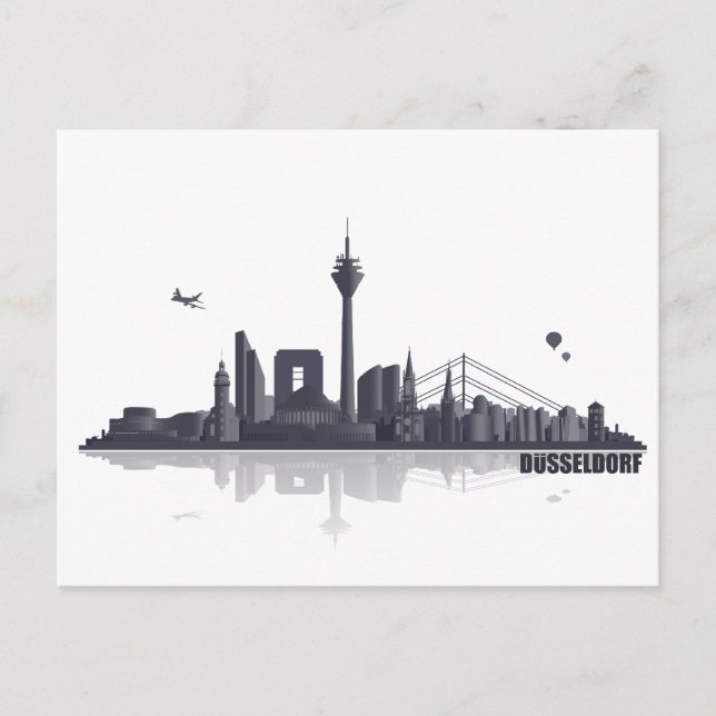 Carte Postale Skyline de la ville de Düsseldorf (Devant)