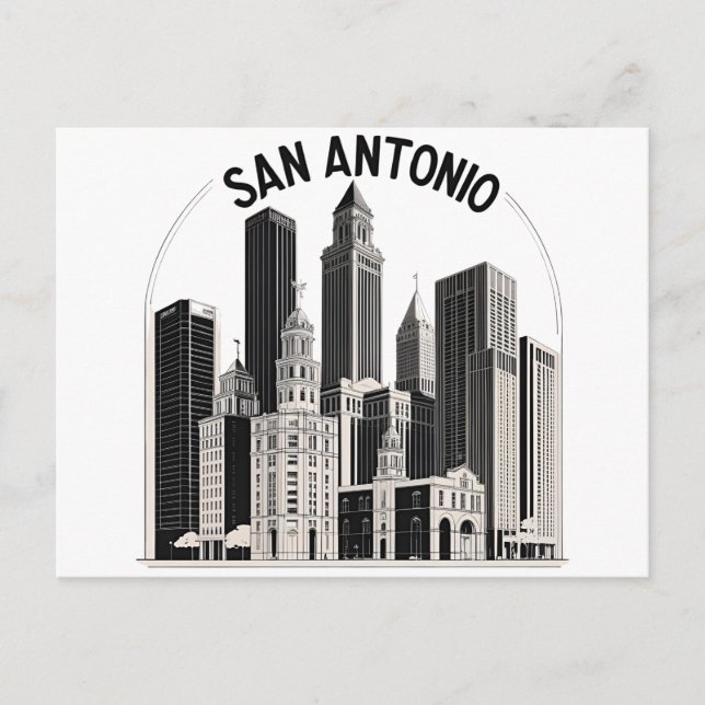Carte Postale Skyline de San Antonio Texas (Devant)