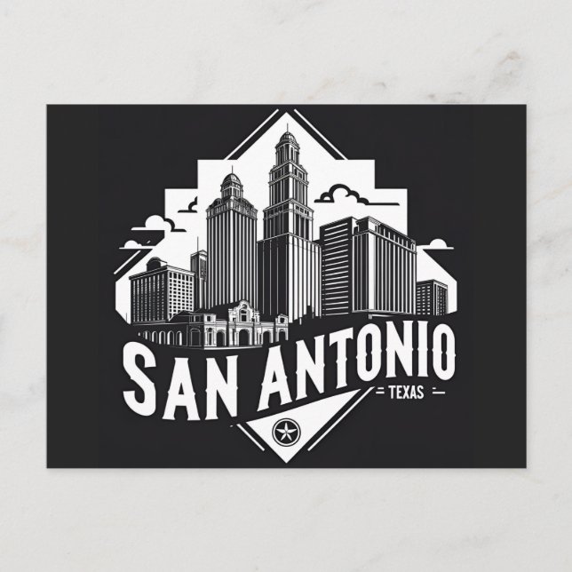 Carte Postale Skyline de San Antonio Texas (Devant)