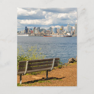 Carte Postale Skyline de Seattle Washington depuis Alki Beach