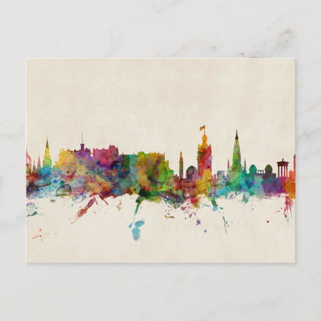 Carte Postale Skyline écossaise d'Édimbourg (Devant)