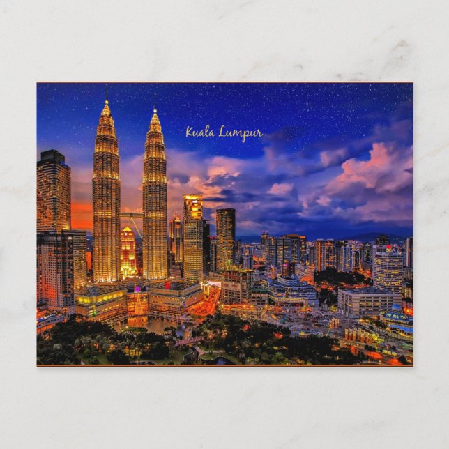 Carte Postale Skyline Kuala Lumpur la nuit (Devant)